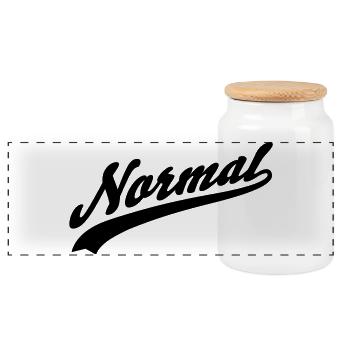 Normal - Panorama Keksdose mit Holzdeckel - Weiß - Vorne