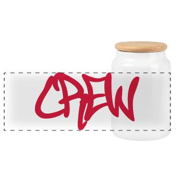 CREW - Boîte à biscuits avec couvercle en bois - blanc - Devant