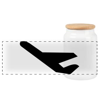 plane - Panoramic Cookie Jar with Wooden Lid - white - Front