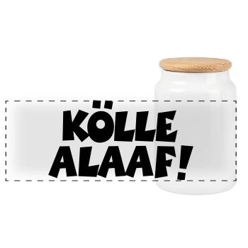 Kölle Alaaf! Kölner Karneval in Köln - Panorama Keksdose mit Holzdeckel - Weiß - Vorne
