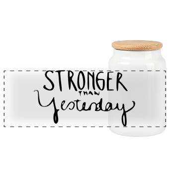 Stronger Than Yesterday - Panorama Keksdose mit Holzdeckel - Weiß - Vorne