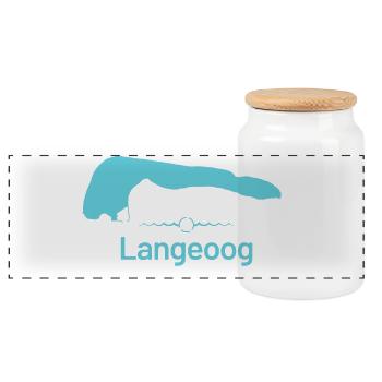 Langeoog | Carte de conception - Boîte à biscuits avec couvercle en bois - blanc - Devant