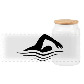 Natation Swimmer Club Swim Club Club Équipe Eau - Boîte à biscuits avec couvercle en bois - blanc - Devant