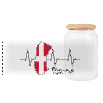 Rømø Römö Danemark Danemark Island Design - Boîte à biscuits avec couvercle en bois - blanc - Devant