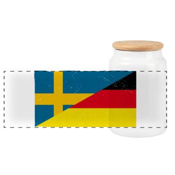 Drapeau vintage de l’Allemagne et de la Suède - Boîte à biscuits avec couvercle en bois - blanc - Devant