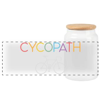 Geschenke für Radfahrer – Cycopath - Panorama Keksdose mit Holzdeckel - Weiß - Vorne