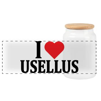 t-shirt I love Usellus t-shirt Sardinia - Panoramic Cookie Jar with Wooden Lid - white - Front