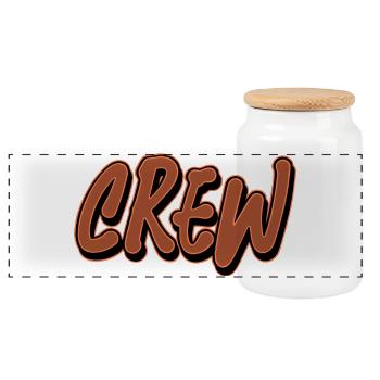 Crew - Panoramic Cookie Jar with Wooden Lid - white - Front
