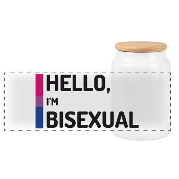 Hallo, ich bin bisexuell - Panorama Keksdose mit Holzdeckel - Weiß - Vorne