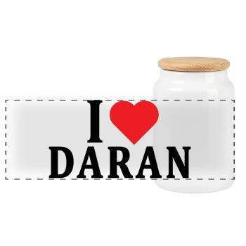 T-shirt J’adore Daran t-shirt idée cadeau - Boîte à biscuits avec couvercle en bois - blanc - Devant