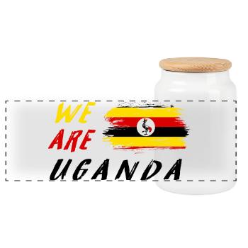 Wir sind Uganda - Panorama Keksdose mit Holzdeckel - Weiß - Vorne