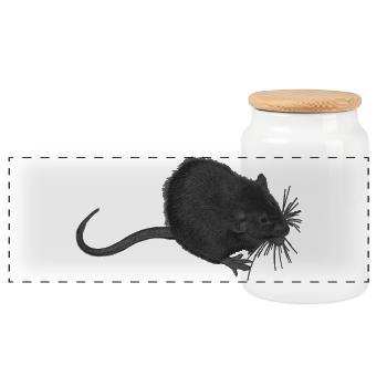 tierdesigns verschenken, ratte, süße Kleintiere - Panorama Keksdose mit Holzdeckel - Weiß - Vorne