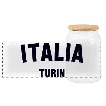 TURIN Italia Italien Italy - Panoramic Cookie Jar with Wooden Lid - white - Front