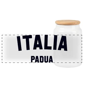 PADUA Italia Italien Italy - Panoramic Cookie Jar with Wooden Lid - white - Front