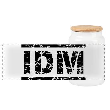 IDM - Panoramic Cookie Jar with Wooden Lid - white - Front