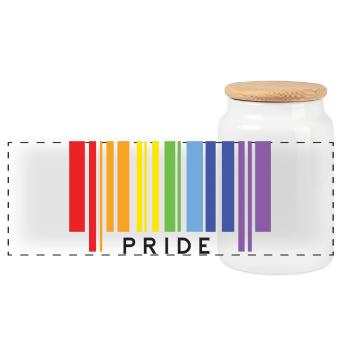 LGBTQ+ Pride. - Panoramic Cookie Jar with Wooden Lid - white - Front