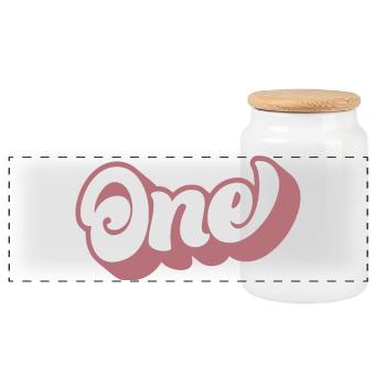 One 1st Birthday For Girls 1 Year Old - Panoramic Cookie Jar with Wooden Lid - white - Front