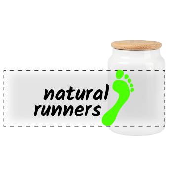 barfuß natural runners 2023 landscape 2-zeilig - Panorama Keksdose mit Holzdeckel - Weiß - Vorne