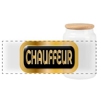 CHAUFFEUR DRIVING - TRANSPORT SERVICE - Panoramic Cookie Jar with Wooden Lid - white - Front