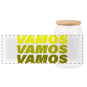 VAMOS - Boîte à biscuits avec couvercle en bois - blanc - Devant