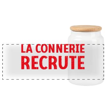 La connerie recrute engagez-vous Humour Citation - Boîte à biscuits avec couvercle en bois - blanc - Devant