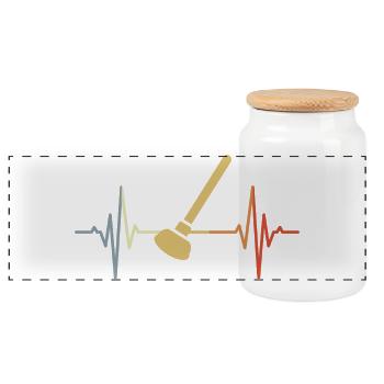 Fréquence d’impulsion de la ventouse rétro - Boîte à biscuits avec couvercle en bois - blanc - Devant