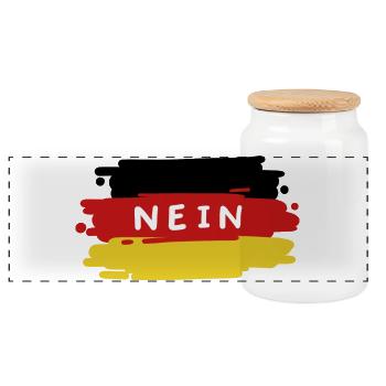Deutschland Deutsche Flagge - Panorama Keksdose mit Holzdeckel - Weiß - Vorne