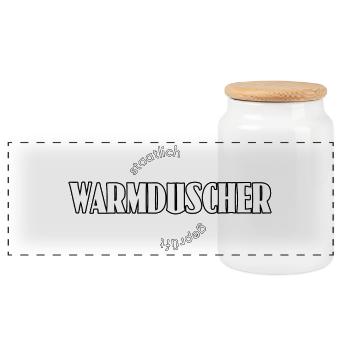 Warmduscher - Panorama Keksdose mit Holzdeckel - Weiß - Vorne