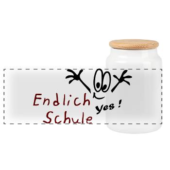 Schule yes - Panorama Keksdose mit Holzdeckel - Weiß - Vorne