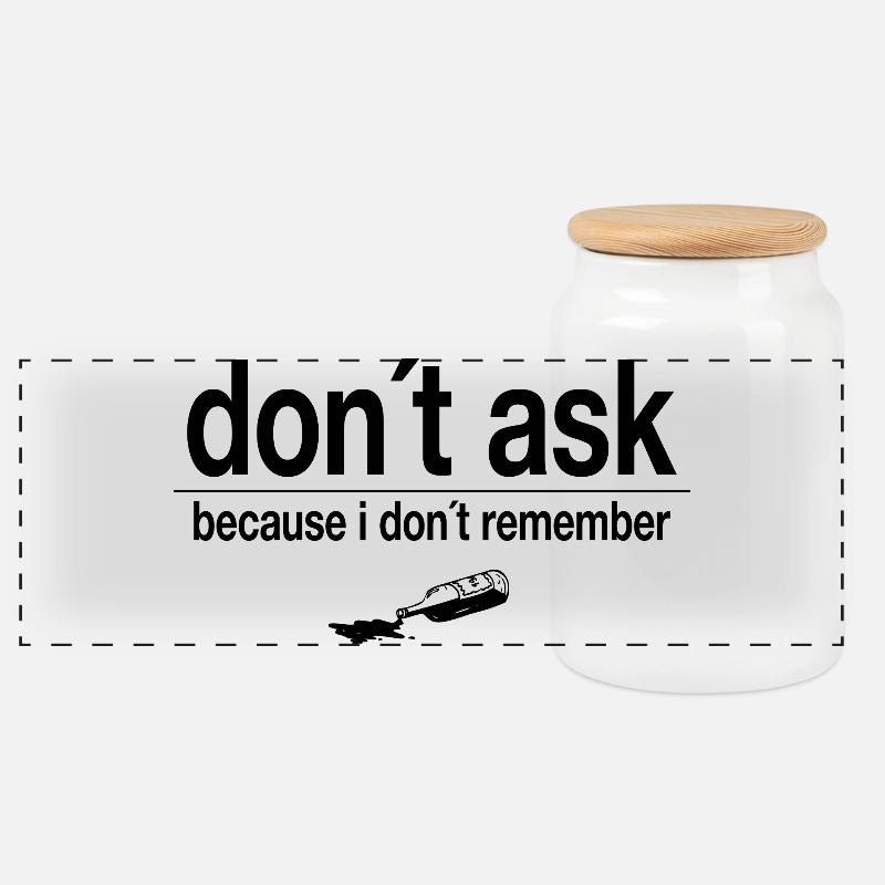 don´t ask - because i don´t remember - Panorama Keksdose mit Holzdeckel - Weiß