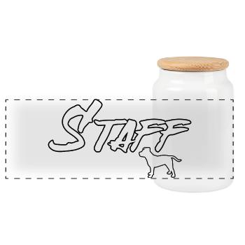 Personnel Staffordshire Terrier Staffy Staffie - Boîte à biscuits avec couvercle en bois - blanc - Devant