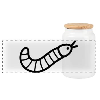 earthworm - Panoramic Cookie Jar with Wooden Lid - white - Front