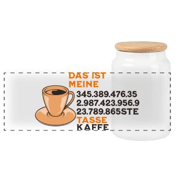 Tasse à café Funny - Boîte à biscuits avec couvercle en bois - blanc - Devant