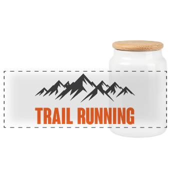 Trail running - Boîte à biscuits avec couvercle en bois - blanc - Devant