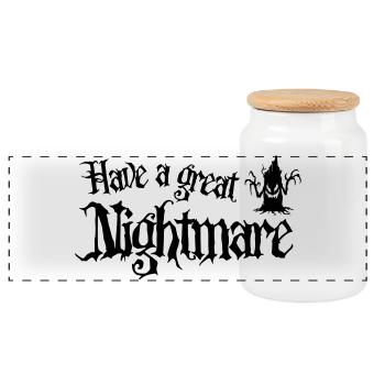 Halloween - Have a Great Nightmare - Boîte à biscuits avec couvercle en bois - blanc - Devant