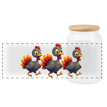 Thanksgiving Truthahn Baby - Panorama Keksdose mit Holzdeckel - Weiß - Vorne