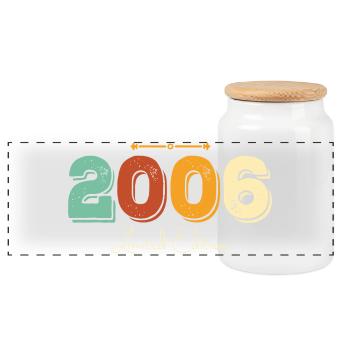 Anniversaire 2006 Edition Limité Cadeau Original - Boîte à biscuits avec couvercle en bois - blanc - Devant