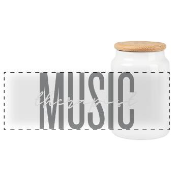 Music Therapist Therapy Session Teacher Musician - Panoramic Cookie Jar with Wooden Lid - white - Front