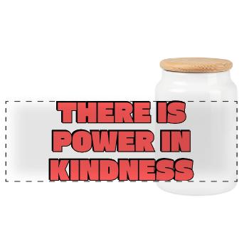 Le pouvoir dans la gentillesse - Typographie rétro audacieuse - Boîte à biscuits avec couvercle en bois - blanc - Devant