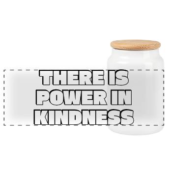 Citation audacieuse sur le pouvoir dans la gentillesse - Boîte à biscuits avec couvercle en bois - blanc - Devant