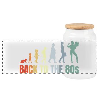 Des filles des années 80 à l’adulte - Boîte à biscuits avec couvercle en bois - blanc - Devant