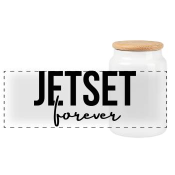 JETSET FOREVER - Panorama Keksdose mit Holzdeckel - Weiß - Vorne