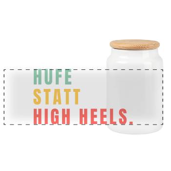 Hooves instead of high heels - Panoramic Cookie Jar with Wooden Lid - white - Front
