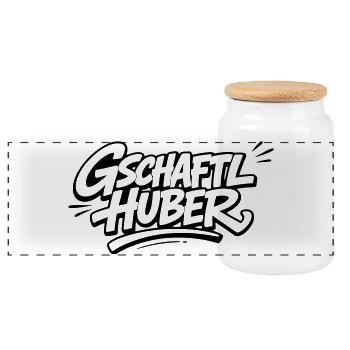 Gschaftlhuber - Panorama Keksdose mit Holzdeckel - Weiß - Vorne
