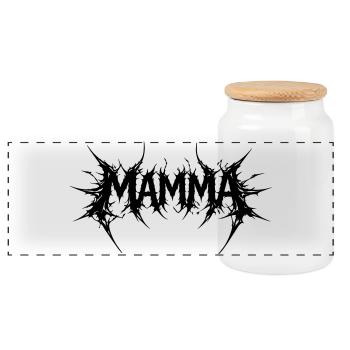 Mom! - Panoramic Cookie Jar with Wooden Lid - white - Front