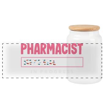 Pharmazeut In Ausbildung Pharmazietechnik-student - Panorama Keksdose mit Holzdeckel - Weiß - Vorne