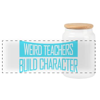 Weird Teachers Build Character Lustiger Lehrer - Panorama Keksdose mit Holzdeckel - Weiß - Vorne