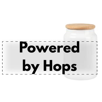 Powered by Hops - Panoramic Cookie Jar with Wooden Lid - white - Front