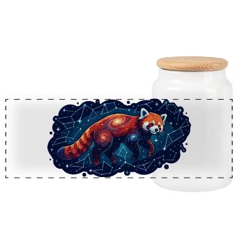 Kosmischer Roter Panda Konstellation Sternbild - Panorama Keksdose mit Holzdeckel - Weiß - Vorne