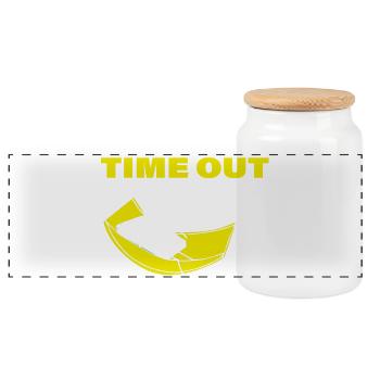 Time Out - Panoramic Cookie Jar with Wooden Lid - white - Front